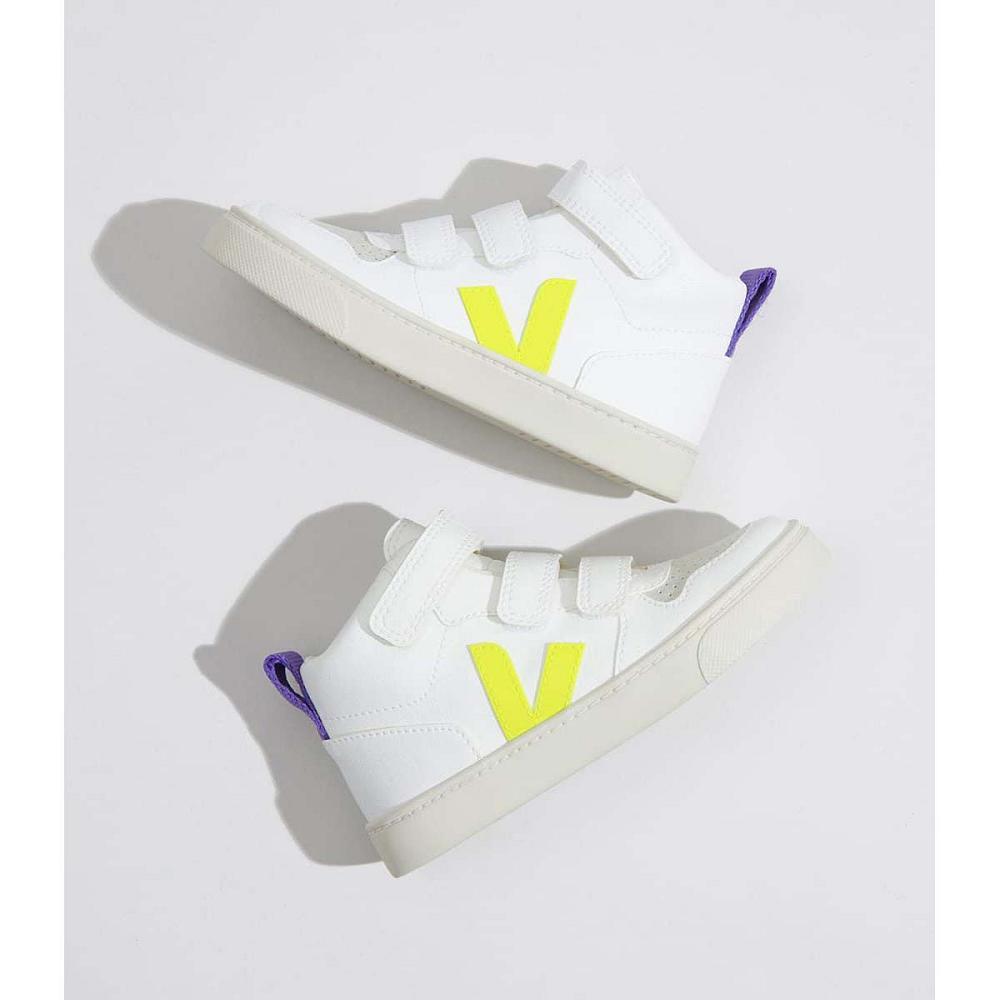 Veja V-10 MID CWL Schoenen Kinderen White/Purple | NL 797CTV